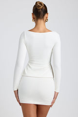 Modal Sweetheart-Neck Top in White