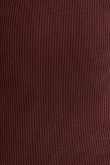 Ribbed Modal Crew Neck Top in Espresso