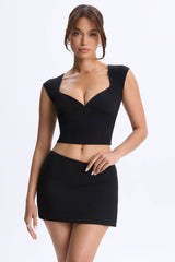 Modal Mid-Rise Micro Mini Skirt in Black