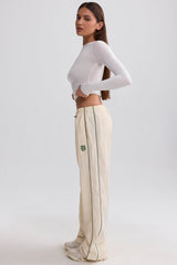 Water-Repellent Wide-Leg Track Pants in Marble