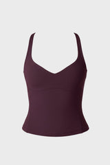 Soft Active Sweetheart-Neck Tank Top in Plum