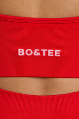 Define Luxe V-Neck Sports Bra in Red