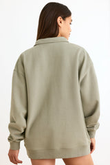 Quarter-Zip Sweatshirt in Mineral