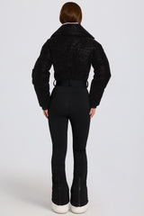 Waterproof Belted Layered Ski Suit in Black