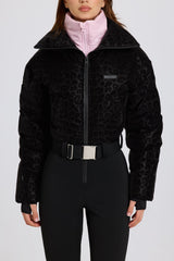 Waterproof Belted Layered Ski Suit in Black