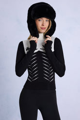 Faux-Fur Trapper Hat in Black