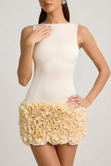 Satin Statement Bow Bandeau Top in Ivory