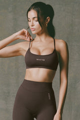 Super Sculpt Seamless Backless Sports Bra in Brown