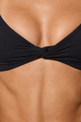 Multiway Twist Front Sports Bra in Black