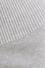 Chunky Knit Foldover Kick Flare Trousers in Grey Marl