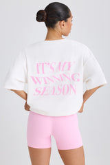 Soft Cotton Jersey Oversized T-Shirt in White