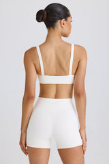 Soft Active Crossover Mini Shorts in White