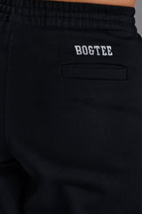 Soft Cotton Jersey Relaxed Mid-Rise Joggers in Black