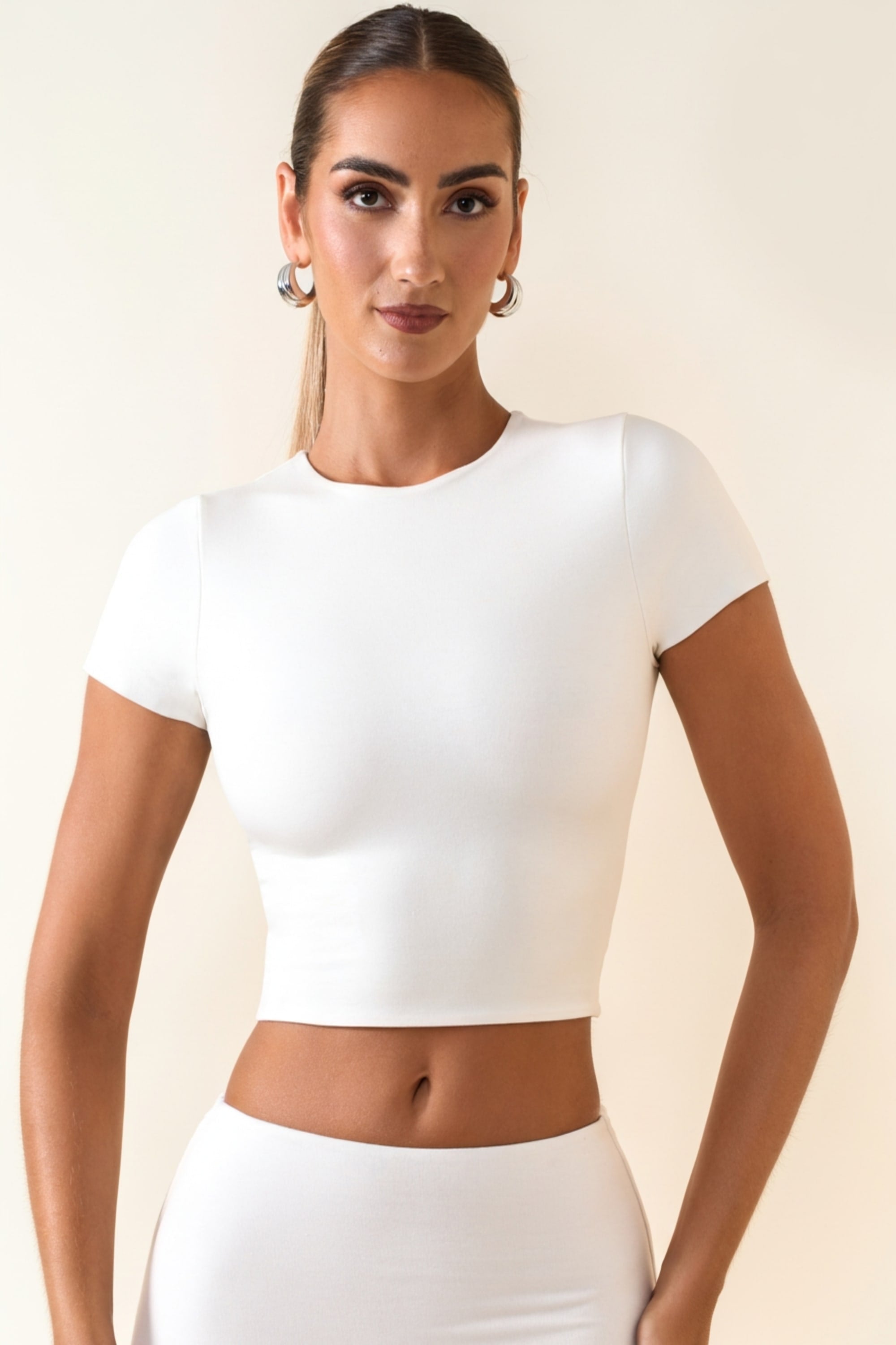 Cap Sleeve Crop Top in White